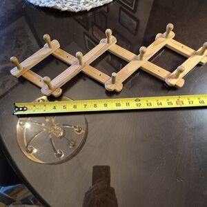 Expandable Wooden Peg Wall Rack in Natural Wood
